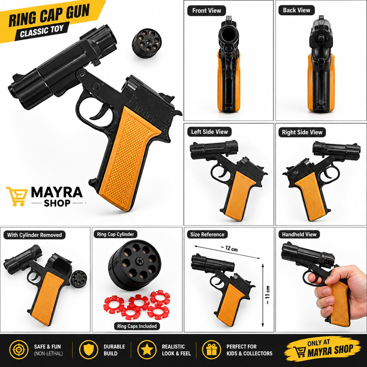 ZIPPY cap gun toy side view
