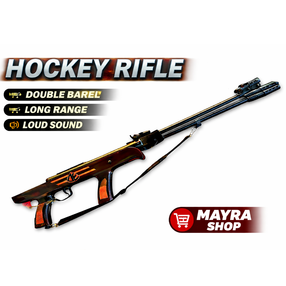 Hockey rifle, double barrel air gun, long range air rifle, loud sound gun, toy air gun India, powerful air rifle, Mayra Shop gun