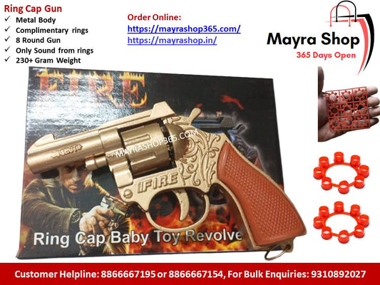 Diwali Gun | Sound Gun | Metal Ring cap gun | Missile Gun (Golden) - Mayra Shop 365
