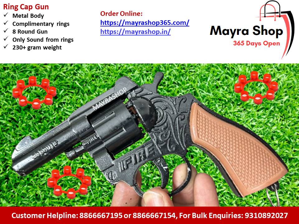 Metal Ring Cap Gun | Diwali Gun | 8 Shot Gun - Mayra Shop 365