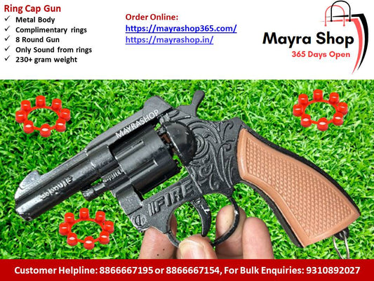 Metal Ring Cap Gun | Diwali Gun | 8 Shot Gun - Mayra Shop 365