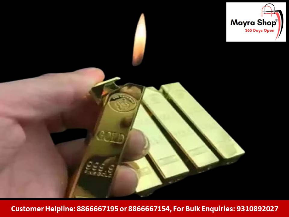Gold Metal Lighter | Gold Biscuit Lighter | Mayra Shop®