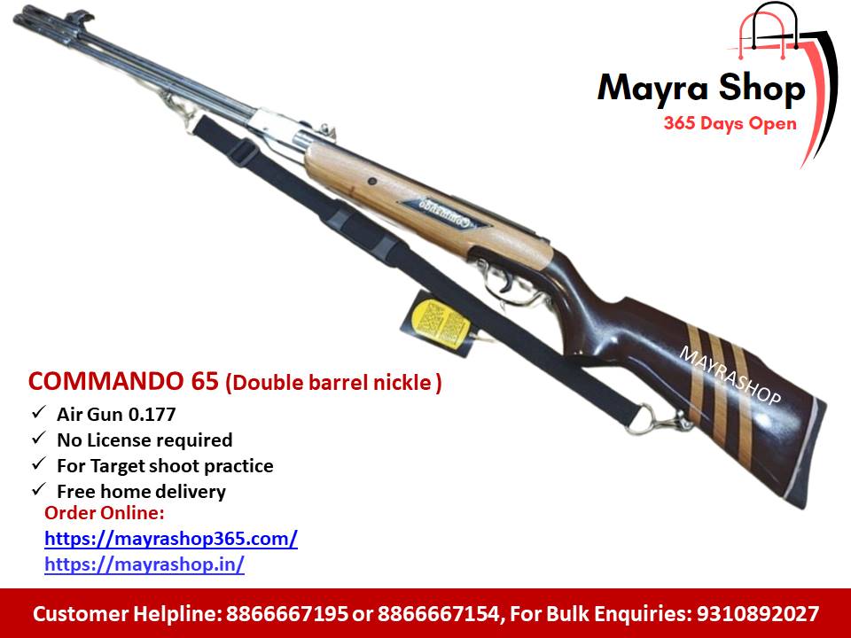 Air gun | commando model 65 double barrel nickel