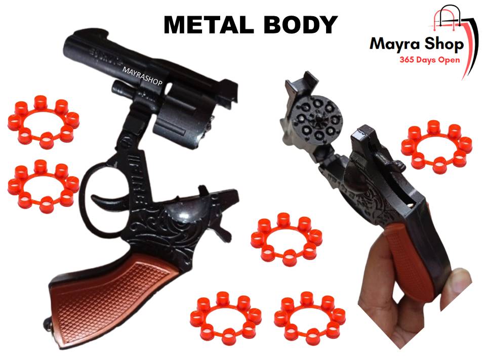 Ring Cap Revolver Full Body Metal Fire Gun For Diwali and Festivals