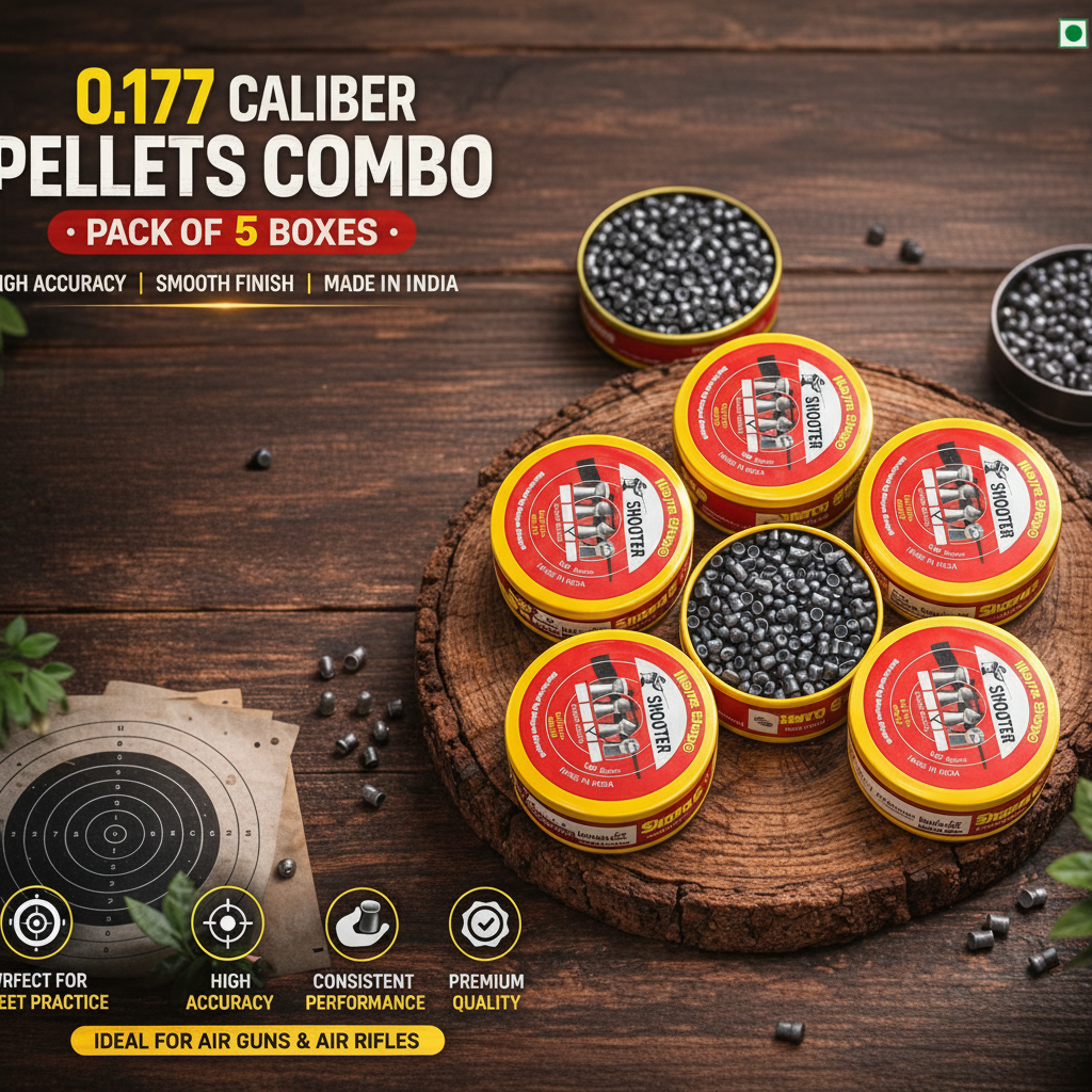 0.177 caliber air gun pellets combo pack 5 boxes high accuracy shooter pellets India for target practice