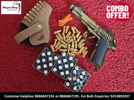 New bodyguard Sound Gun combo - Brass metal color with five power cork box and premium cover with dummy bullets Mayra Shop®air gun mayrashop365