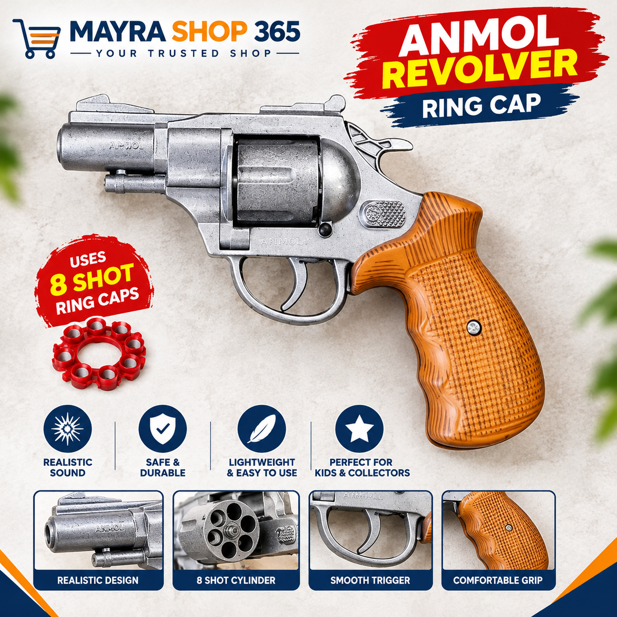 ANMOL Revolver| Metal Sound Fire Toy Gun for Kids & Collectors Mayra Shop 365air gun mayrashop365
