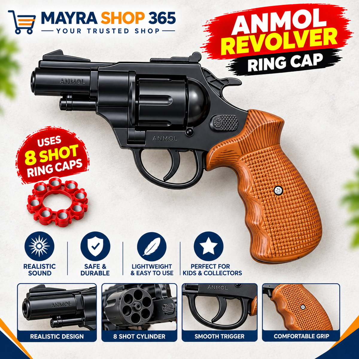 ANMOL Revolver| Metal Sound Fire Toy Gun for Kids & Collectors Mayra Shop 365air gun mayrashop365