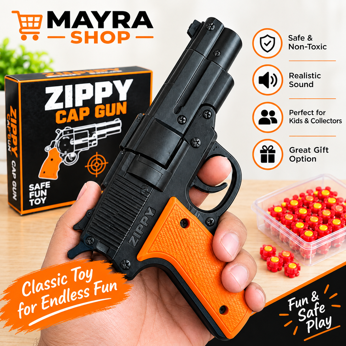 EAGLE ZIPPY Cap Gun Toy – Classic Sound Cap Gun for Collectors & Play Mayra Shop 365air gun mayrashop365