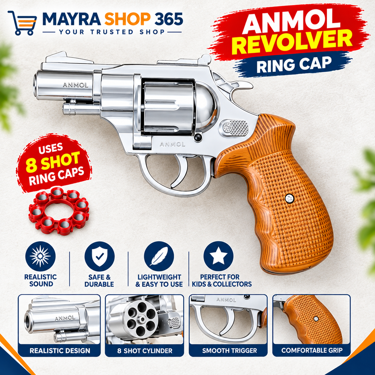 ANMOL Revolver| Metal Sound Fire Toy Gun for Kids & Collectors Mayra Shop 365air gun mayrashop365