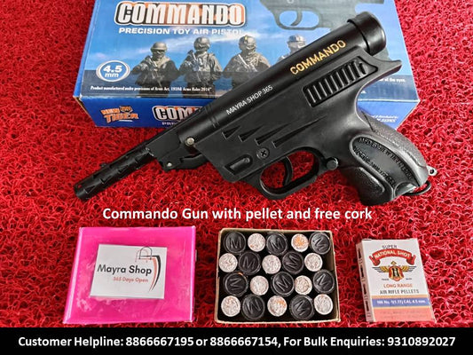 Commando Air Gun Combo - Black Precision Air Pistol for All - Free sound Cork