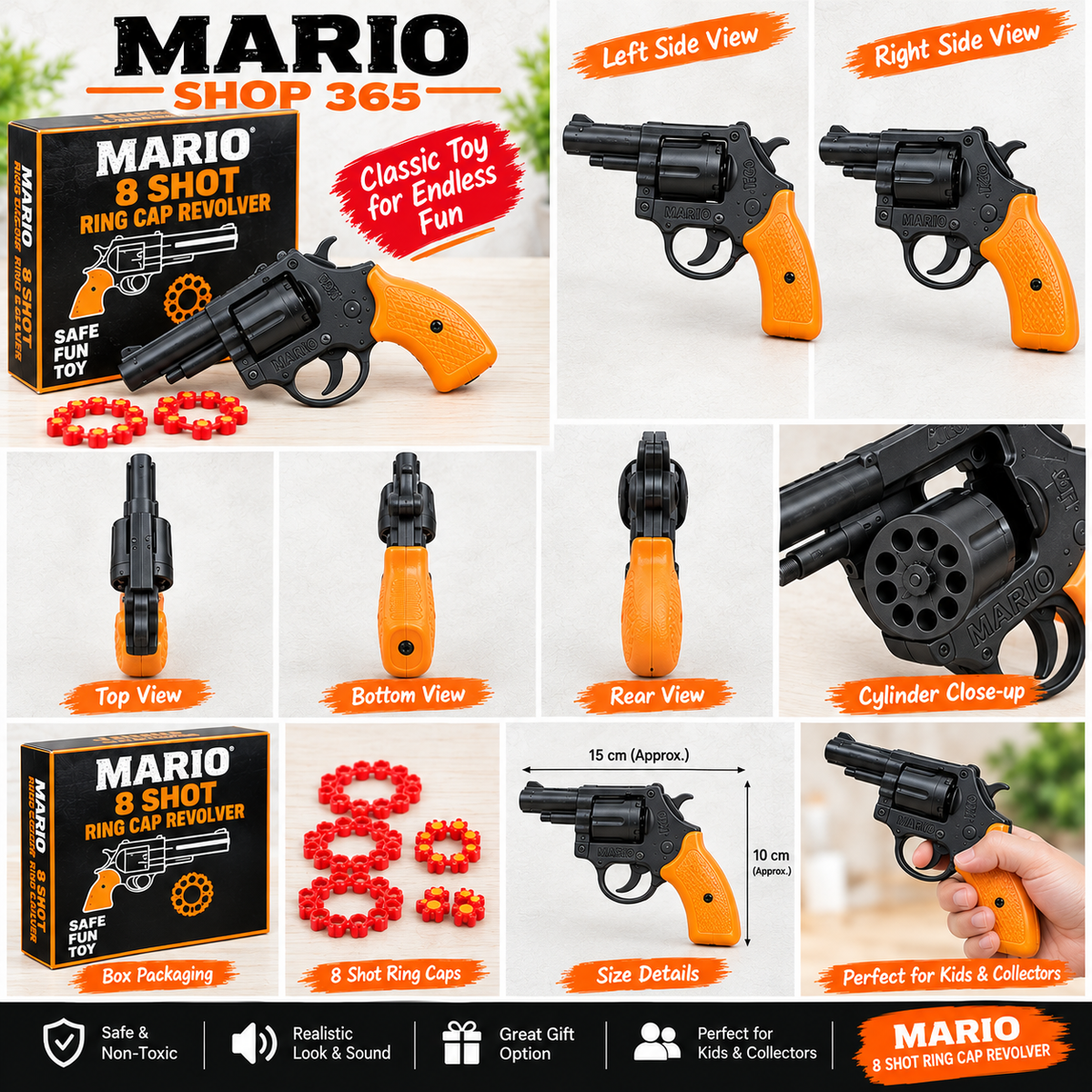 EAGLE MARIO METAL REVOLVER BLACK