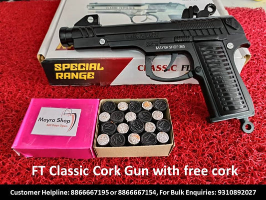 FT Classic Sound Gun - New Metal gun with triple power cork box - feels like real gun