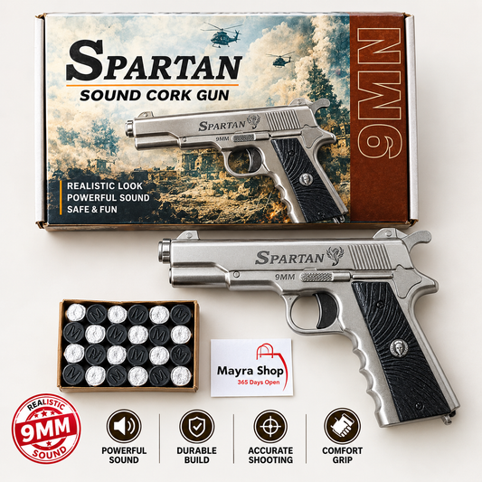 Spartan Sound Gun Silver – Spartan Pistol Toy Gun with Sound Caps - Gen Z Toy Gun Mayra Shop 365air gun mayrashop365