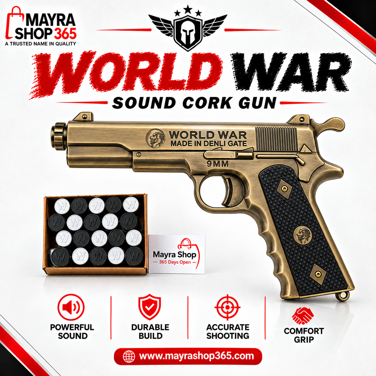 World War Sound Cork Gun Brass
Metal Sound Gun
Metal Cork Gun
Heavy Sound Gun