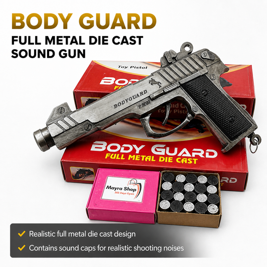 Body Guard Full Metal Die Cast Sound Gun Toy with Sound Caps for Kids and Collectors India