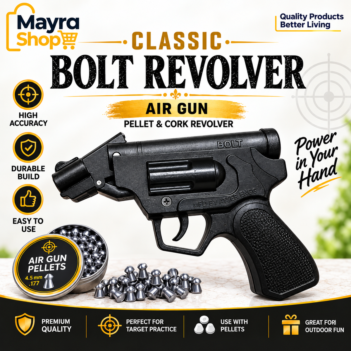 BOLT Revolver Air Gun black - Mayra Shop