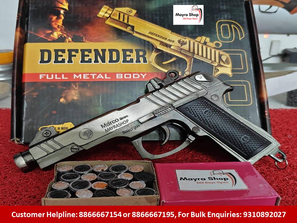 9 mm Defender 009 full metal body Sound Gun with triple power cork box - feels like real gun