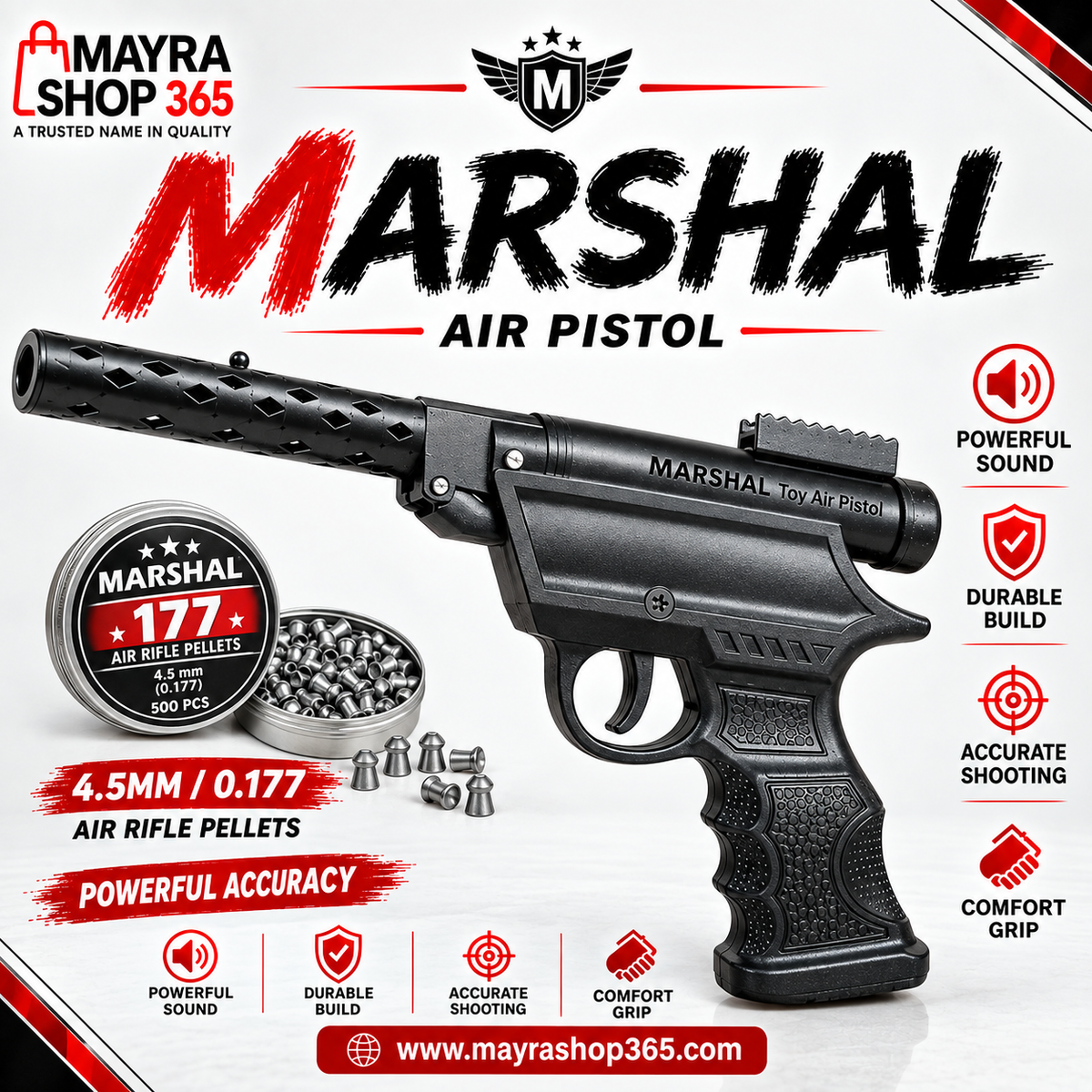 MARSHAL 4.5mm 0.177 caliber pellets