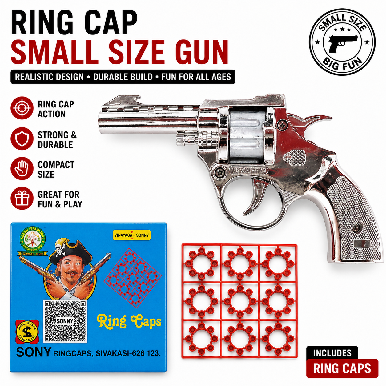 Small size revolver toy gun