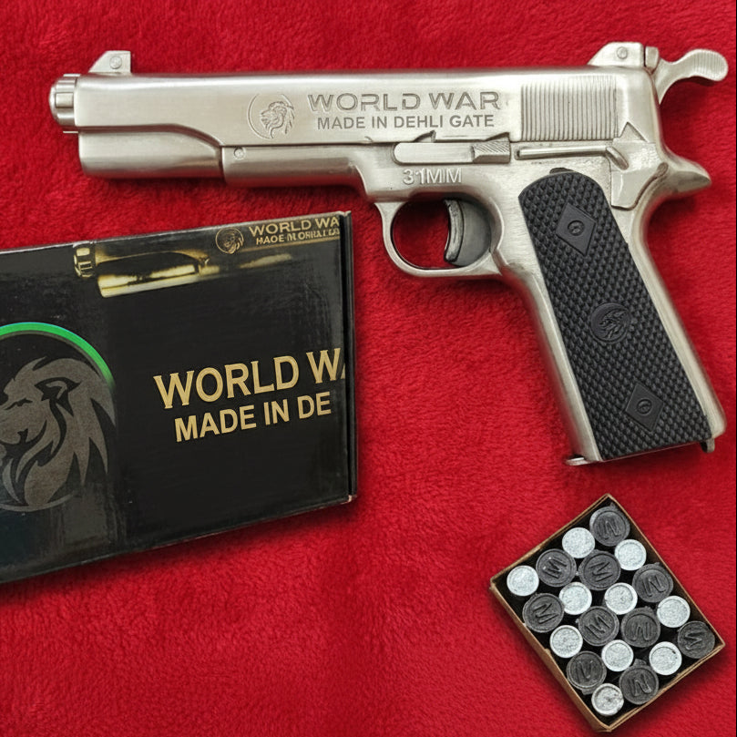 World War Sound Gun Silver – Loud cork gun | Realistic Military Style ...