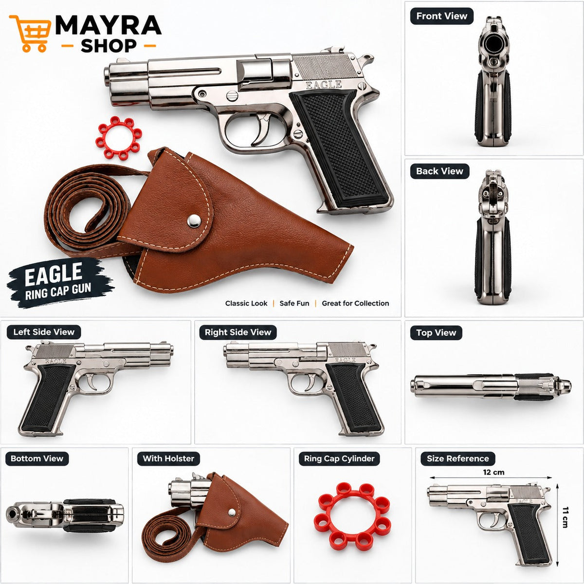 ZIPPY EAGLE Deluxe Cap Gun Toy with Holster